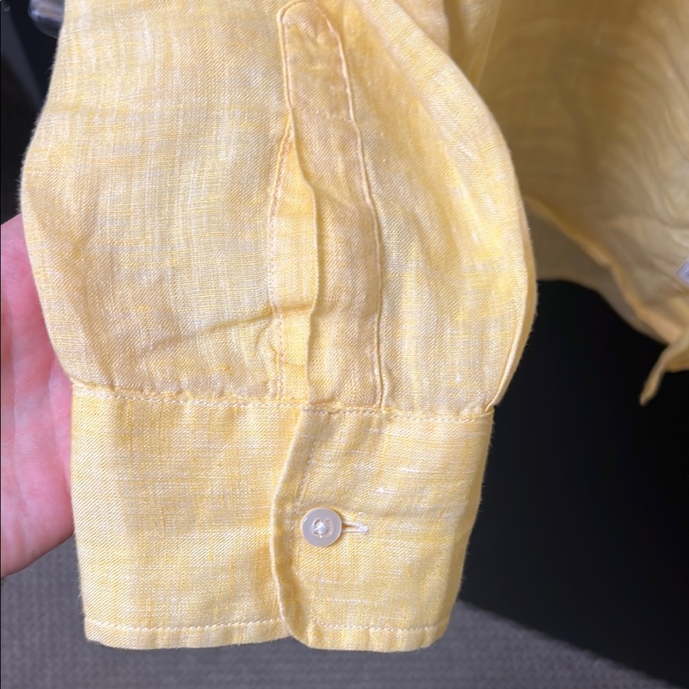 Frank & Eileen Light Yellow Casual Shirt linen - Picture 3 of 7